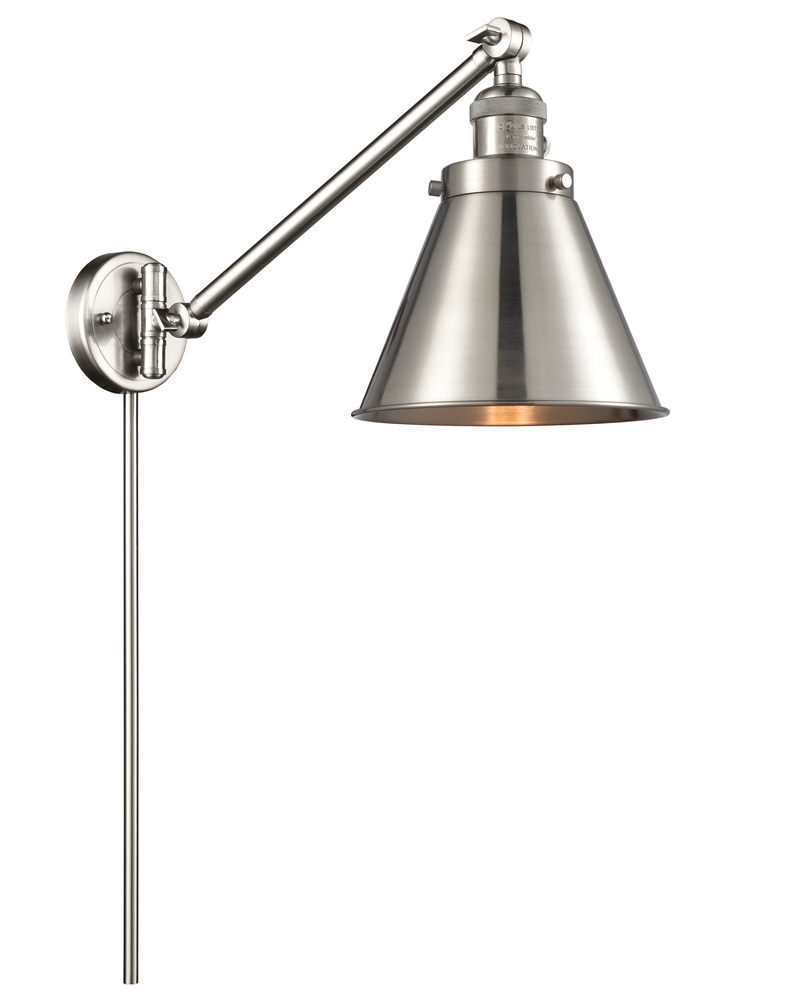 Appalachian - 1 Light - 8 inch - Brushed Satin Nickel -Adjustable Swing Arm