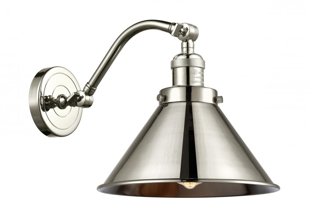 Briarcliff - 1 Light - 10 inch - Polished Nickel - Adjustable Sconce