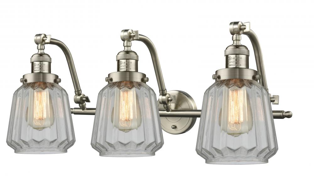 Chatham - 3 Light - 28 inch - Brushed Satin Nickel - Adjustable Bath Vanity Light