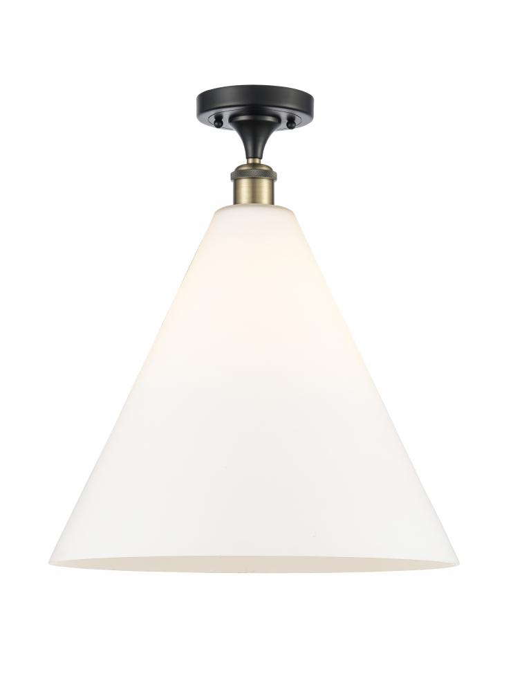 Berkshire - 1 Light - 16 inch - Black Antique Brass - Semi-Flush Mount
