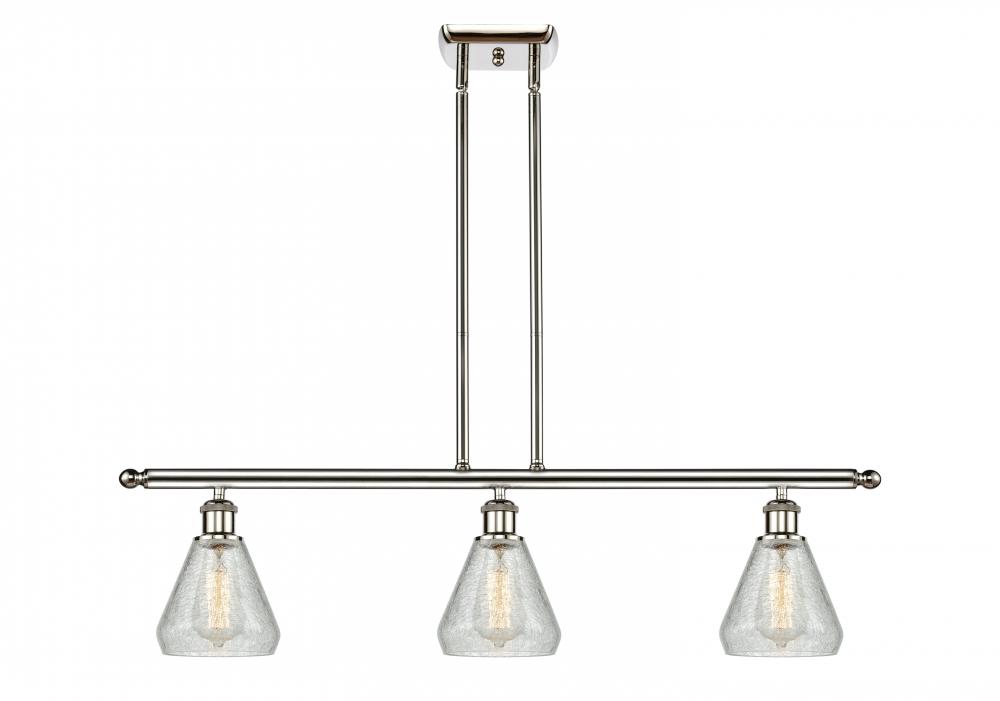Conesus - 3 Light - 36 inch - Polished Nickel - Cord hung - Island Light