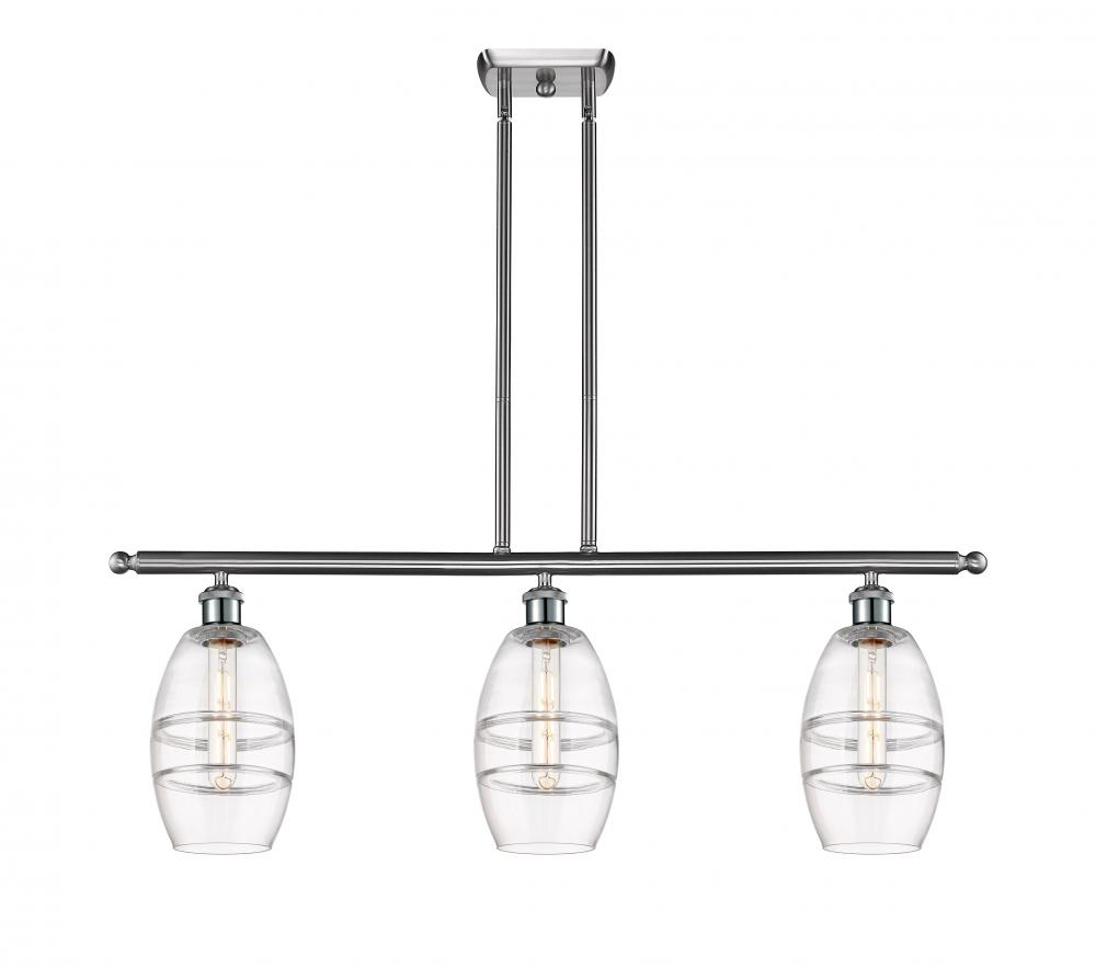 Vaz - 3 Light - 36 inch - Brushed Satin Nickel - Cord hung - Island Light