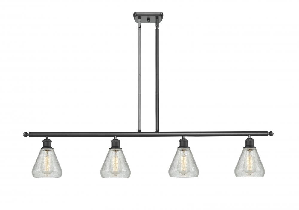 Conesus - 4 Light - 48 inch - Matte Black - Cord hung - Island Light