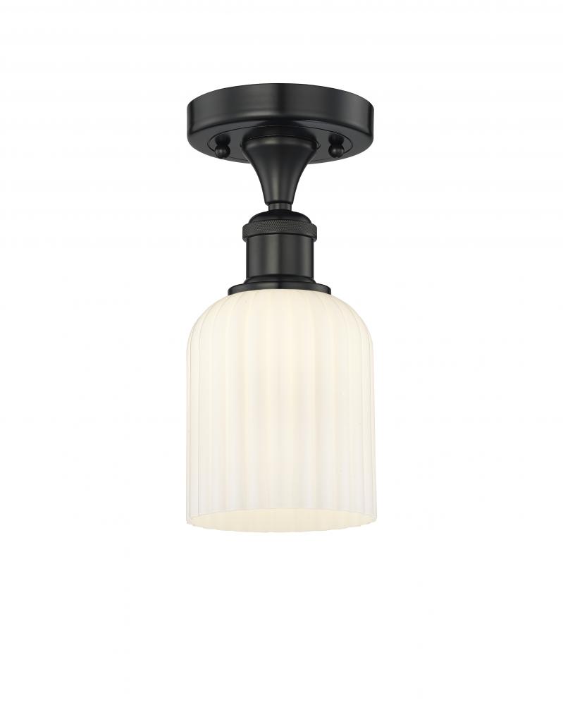 Bridal Veil - 1 Light - 5 inch - Matte Black - Semi-Flush Mount