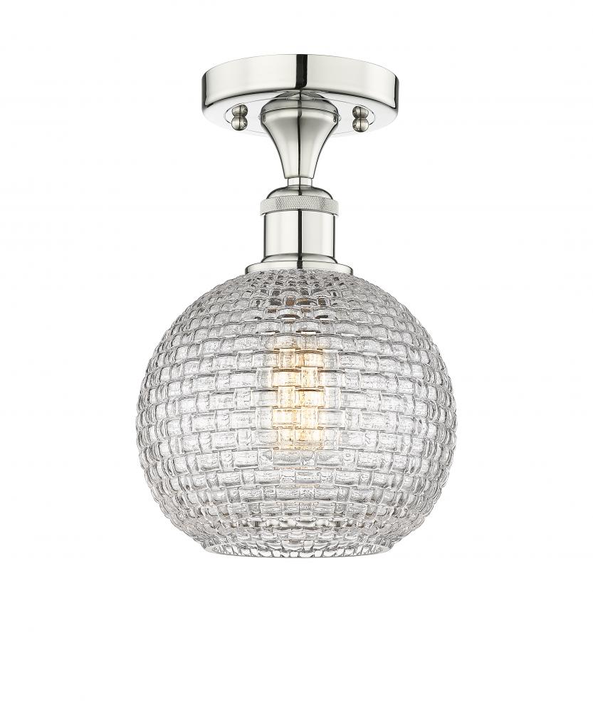 Athens - 1 Light - 8 inch - Polished Nickel - Semi-Flush Mount