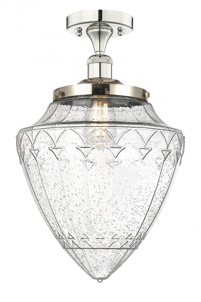 Bridgeton - 1 Light - 12 inch - Polished Nickel - Semi-Flush Mount