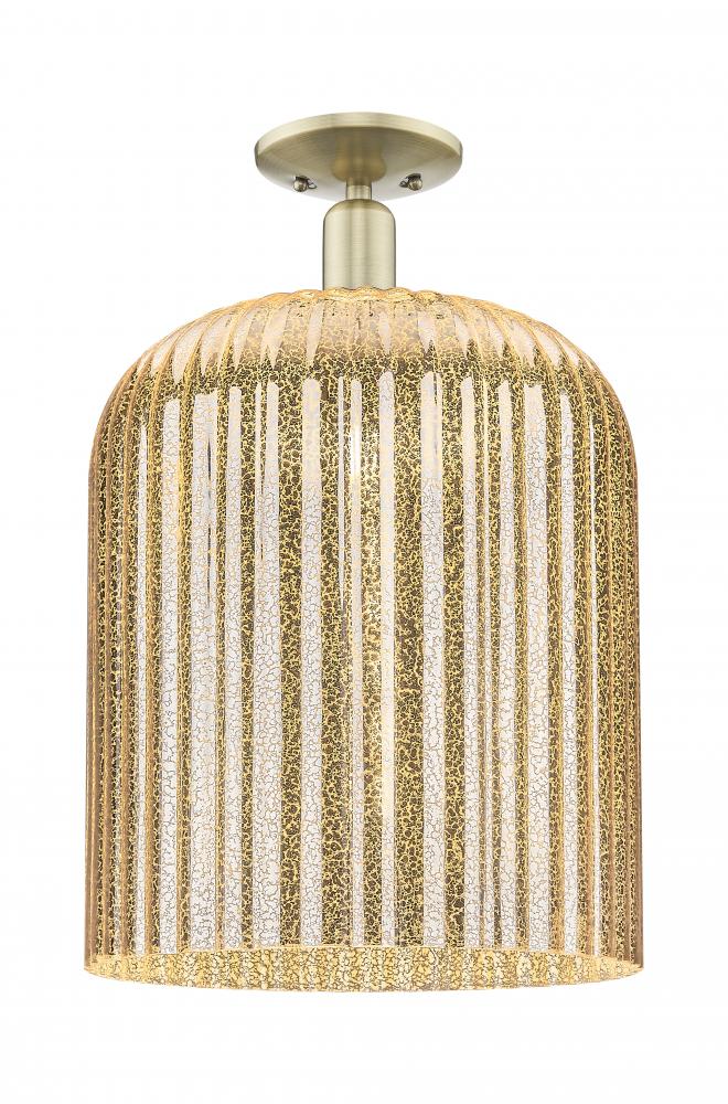 Bridal Veil - 1 Light - 12 inch - Antique Brass - Semi-Flush Mount