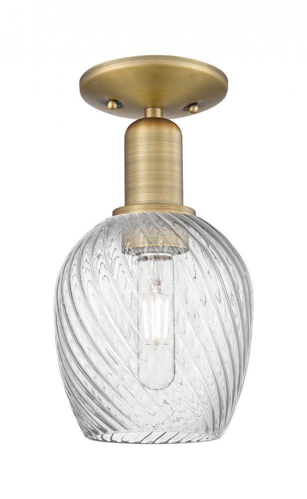 Salina - 1 Light - 6 inch - Brushed Satin Nickel - Semi-Flush Mount