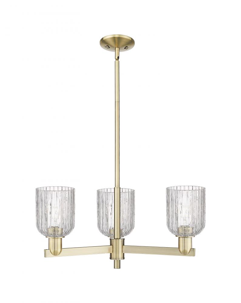 Bridal Veil - 3 Light - 18 inch - Antique Brass - Flush Mount