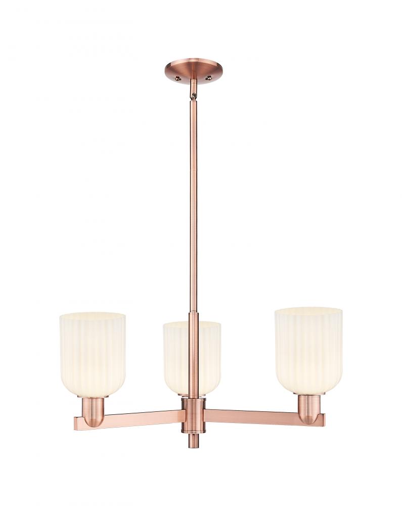 Bridal Veil - 3 Light - 18 inch - Antique Copper - Flush Mount