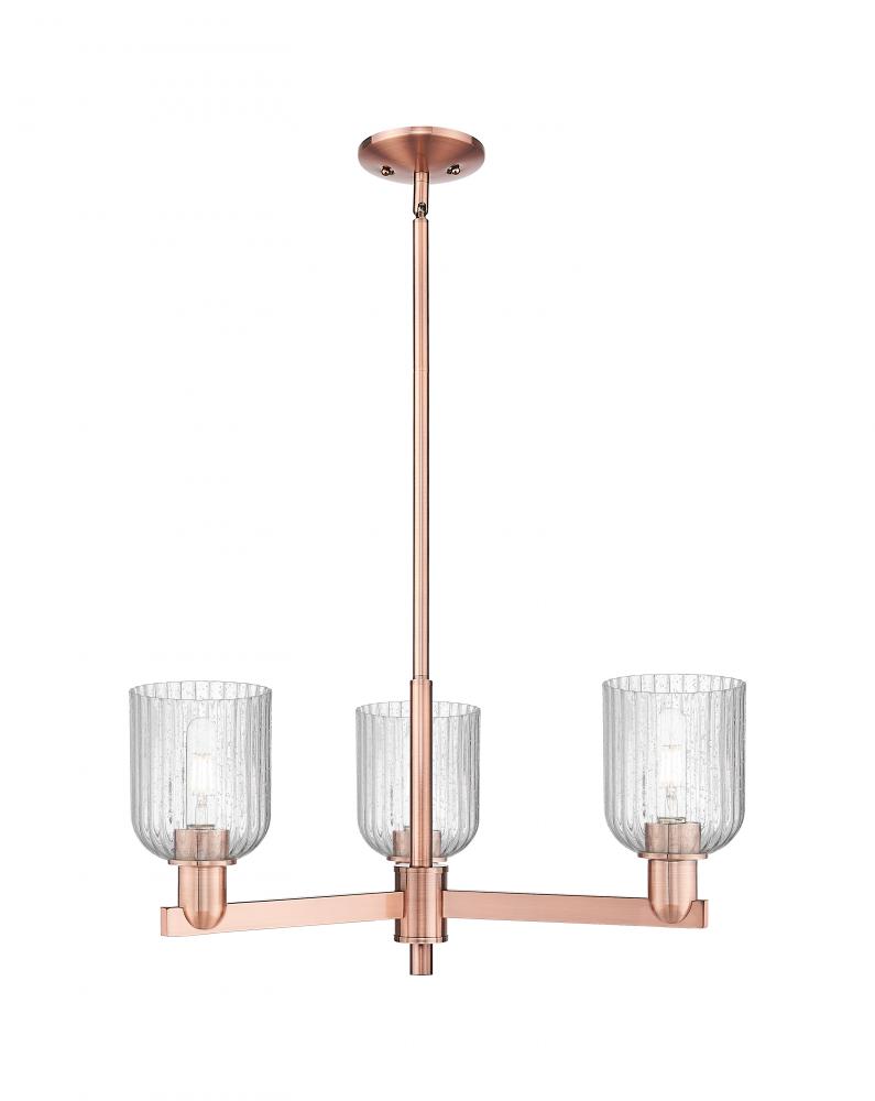 Bridal Veil - 3 Light - 18 inch - Antique Copper - Flush Mount