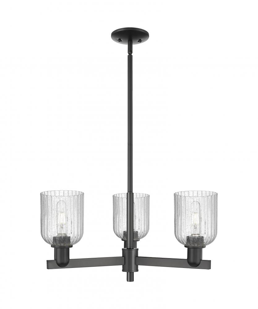 Bridal Veil - 3 Light - 18 inch - Matte Black - Flush Mount