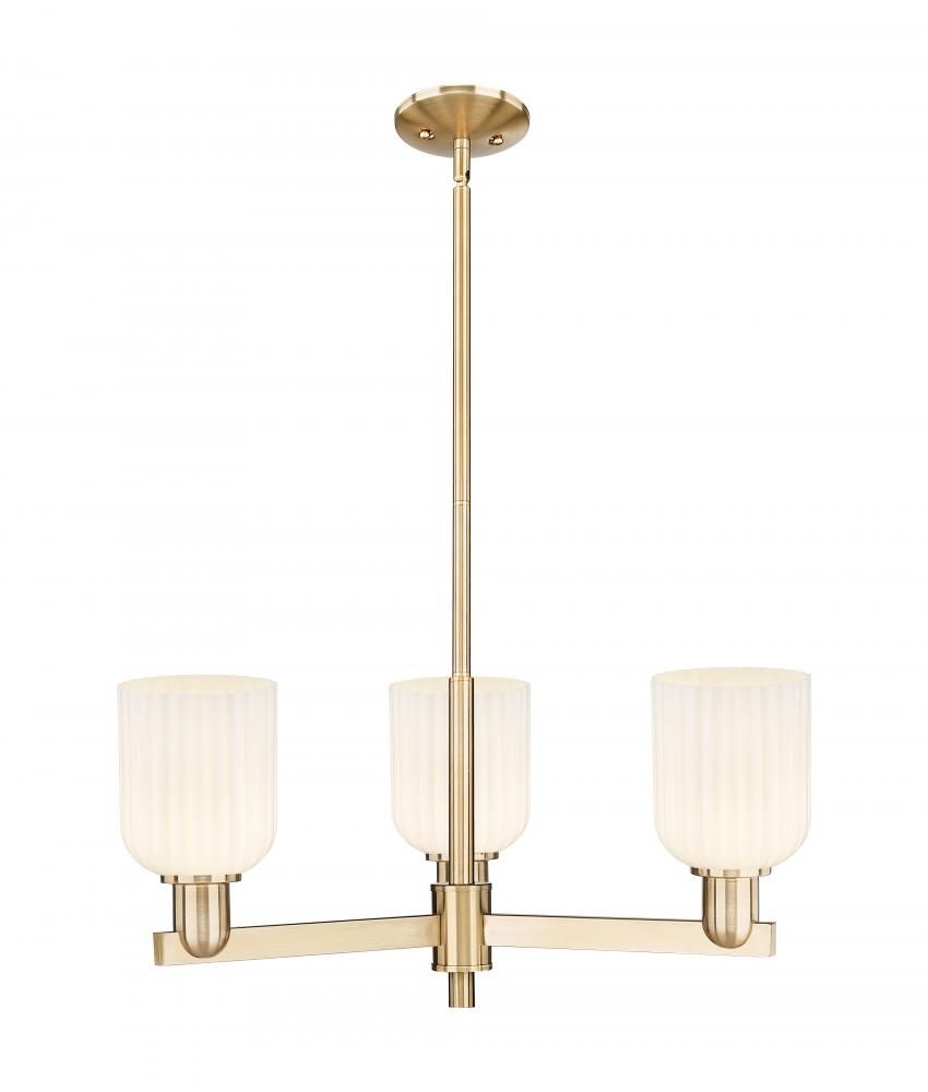 Bridal Veil - 3 Light - 18 inch - Satin Nickel - Flush Mount