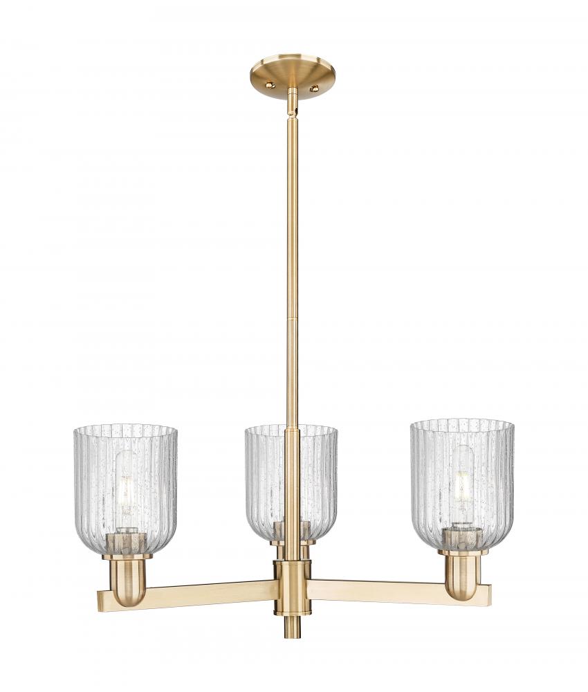 Bridal Veil - 3 Light - 18 inch - Satin Nickel - Flush Mount