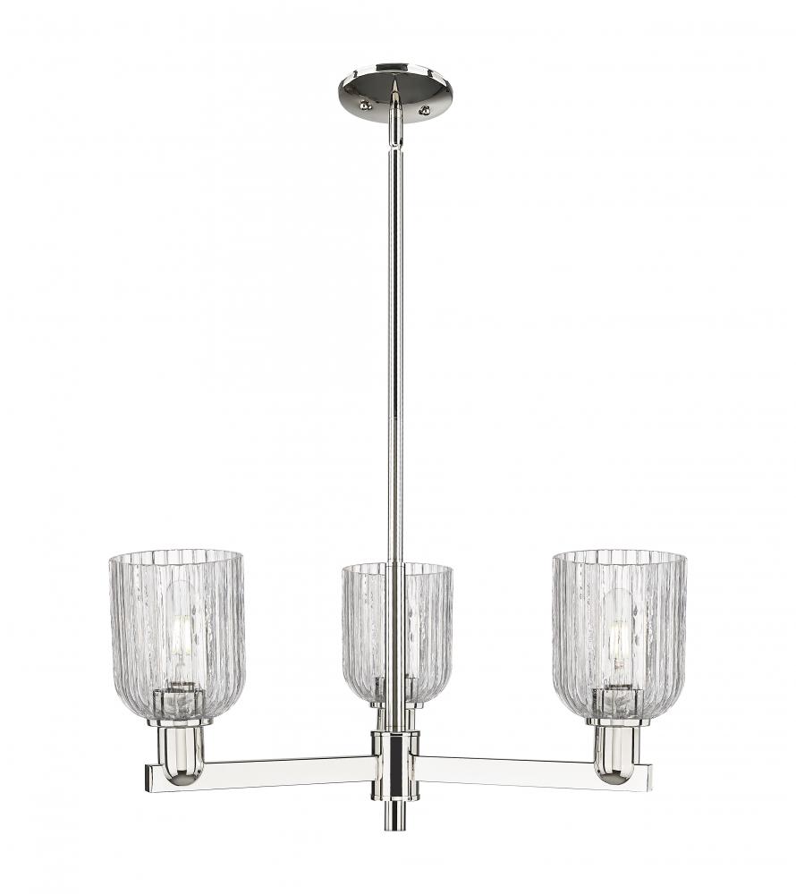 Bridal Veil - 3 Light - 18 inch - Polished Nickel - Flush Mount