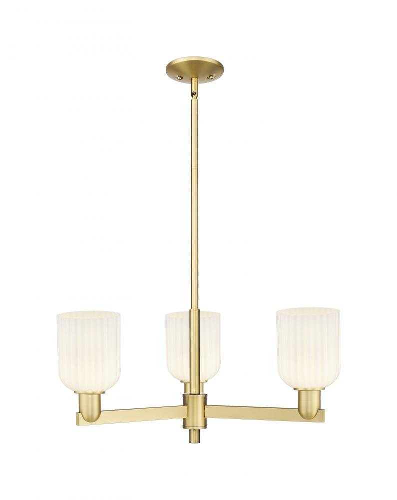 Bridal Veil - 3 Light - 18 inch - Satin Gold - Flush Mount