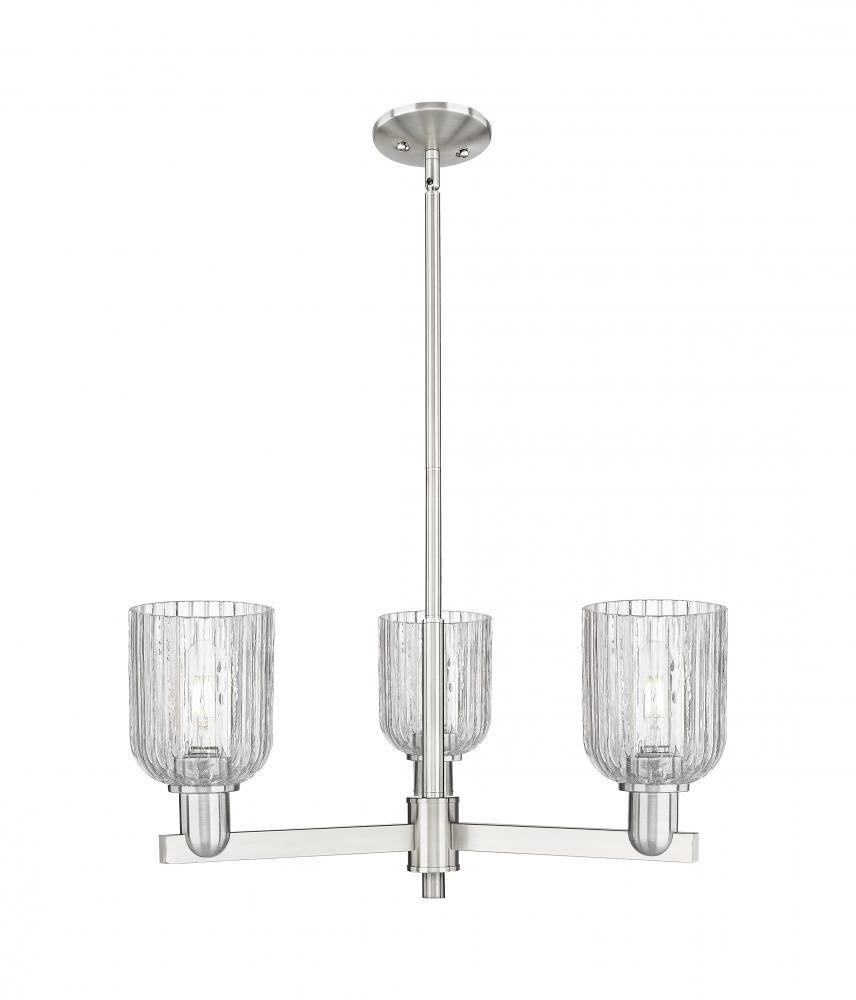 Bridal Veil - 3 Light - 18 inch - Satin Nickel - Flush Mount