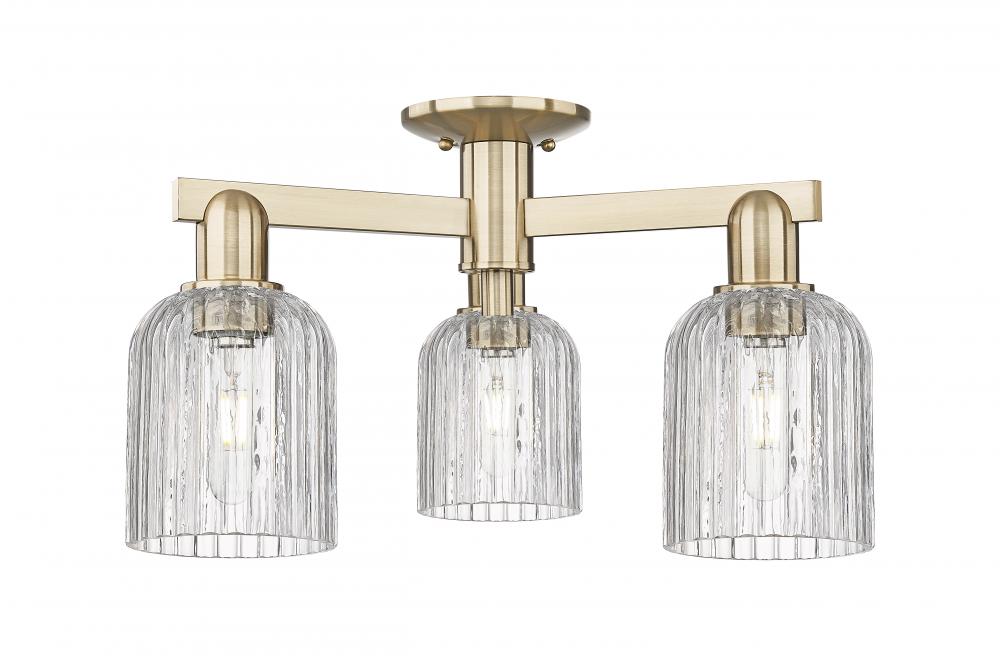 Bridal Veil - 3 Light - 6 inch - Champagne Bronze - Semi-Flush Mount