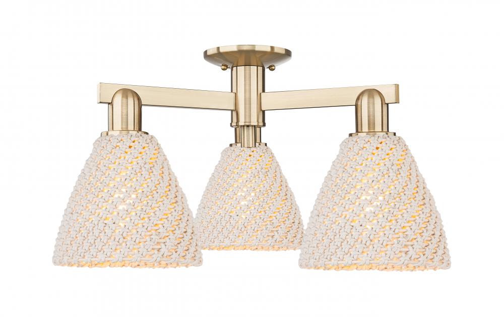 Bristol Natural - 3 Light - 6 inch - Brushed Champagne Bronze - Semi-Flush Mount
