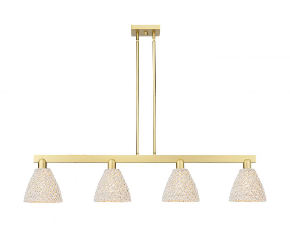 Bristol Natural - 4 Light - 48 inch - Satin Gold - Cord hung - Island Light