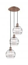 Innovations Lighting 113B-3P-AC-G556-8CL - Rochester - 3 Light - 15 inch - Antique Copper - Cord hung - Multi Pendant