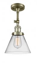 Innovations Lighting 201F-AB-G42 - Cone - 1 Light - 8 inch - Antique Brass - Adjustable Semi-Flush Mount