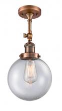 Innovations Lighting 201F-AC-G202-8 - Beacon - 1 Light - 8 inch - Antique Copper - Adjustable Semi-Flush Mount