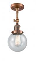 Innovations Lighting 201F-AC-G204-6 - Beacon - 1 Light - 6 inch - Antique Copper - Adjustable Semi-Flush Mount