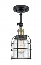 Innovations Lighting 201F-BAB-G52-CE - Bell Cage - 1 Light - 6 inch - Black Antique Brass - Adjustable Semi-Flush Mount
