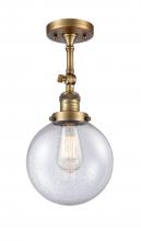Innovations Lighting 201F-BB-G204-8 - Beacon - 1 Light - 8 inch - Brushed Brass - Adjustable Semi-Flush Mount