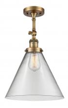 Innovations Lighting 201F-BB-G42-L - Cone - 1 Light - 12 inch - Brushed Brass - Adjustable Semi-Flush Mount