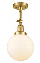 Innovations Lighting 201F-SG-G201-8 - Beacon - 1 Light - 8 inch - Satin Gold - Adjustable Semi-Flush Mount