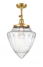 Innovations Lighting 201F-SG-G664-12 - Beacon - 1 Light - 12 inch - Satin Gold - Adjustable Semi-Flush Mount