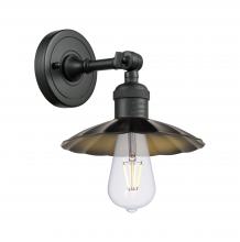 Innovations Lighting 203-BK-M17-BK - Scallop - 1 Light - 8 inch - Matte Black - Adjustable Sconce