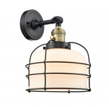 Innovations Lighting 203SW-BAB-G71-CE - Bell Cage - 1 Light - 9 inch - Black Antique Brass - Adjustable Sconce