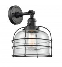 Innovations Lighting 203SW-BK-G72-CE - Bell Cage - 1 Light - 9 inch - Matte Black - Adjustable Sconce