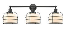 Innovations Lighting 205-BK-G71-CE - Bell Cage - 3 Light - 34 inch - Matte Black - Bath Vanity Light