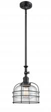 Innovations Lighting 206-BK-G72-CE - Bell Cage - 1 Light - 9 inch - Matte Black - Stem Hung - Adjustable Mini Pendant