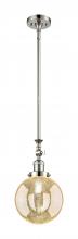 Innovations Lighting 206-PN-G208-8 - Beacon - 1 Light - 8 inch - Polished Nickel - Stem Hung - Adjustable Mini Pendant