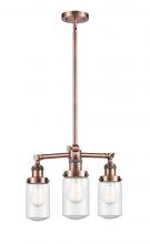 Innovations Lighting 207-AC-G314 - Dover - 3 Light - 17 inch - Antique Copper - Stem Hung - Chandelier