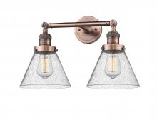 Innovations Lighting 208-AC-G44 - Cone - 2 Light - 18 inch - Antique Copper - Adjustable Bath Vanity Light