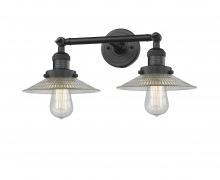 Innovations Lighting 208-BK-G2 - Halophane - 2 Light - 18 inch - Matte Black - Adjustable Bath Vanity Light