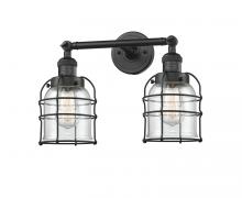 Innovations Lighting 208-BK-G52-CE - Bell Cage - 2 Light - 16 inch - Matte Black - Adjustable Bath Vanity Light