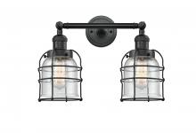 Innovations Lighting 208-BK-G54-CE - Bell Cage - 2 Light - 16 inch - Matte Black - Adjustable Bath Vanity Light