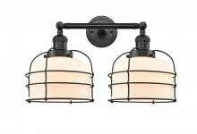 Innovations Lighting 208-BK-G71-CE - Bell Cage - 2 Light - 19 inch - Matte Black - Adjustable Bath Vanity Light