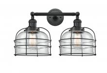 Innovations Lighting 208-BK-G72-CE - Bell Cage - 2 Light - 19 inch - Matte Black - Adjustable Bath Vanity Light