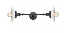 Innovations Lighting 208L-BK-G1 - Halophane - 2 Light - 9 inch - Matte Black - Adjustable Bath Vanity Light