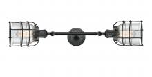 Innovations Lighting 208L-BK-G54-CE - Bell Cage - 2 Light - 6 inch - Matte Black - Adjustable Bath Vanity Light
