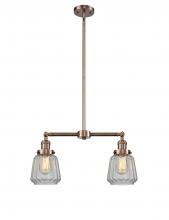 Innovations Lighting 209-AC-G142 - Chatham - 2 Light - 21 inch - Antique Copper - Stem Hung - Adjustable Island Light