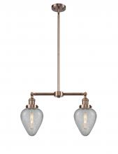 Innovations Lighting 209-AC-G165-LED - Geneseo - 2 Light - 21 inch - Antique Copper - Stem Hung - Adjustable Island Light